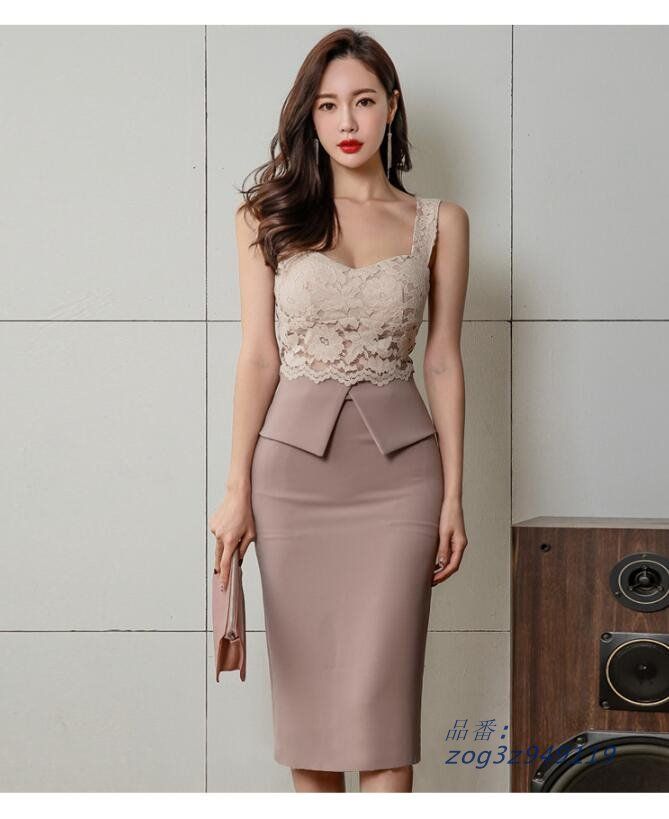 タイトワンピース 韓国風ワンピース レース オシャレ ワンピース 結婚