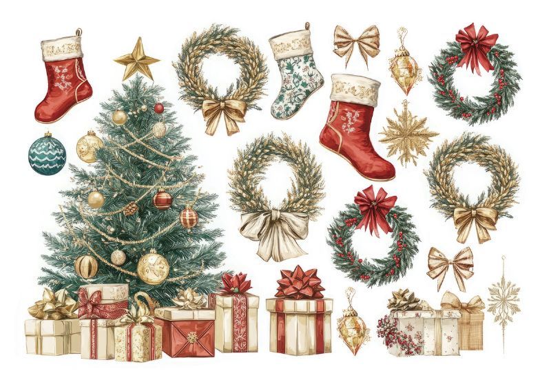 ポーセラーツ 転写紙 【白磁用】クラシック・ノエル転写紙