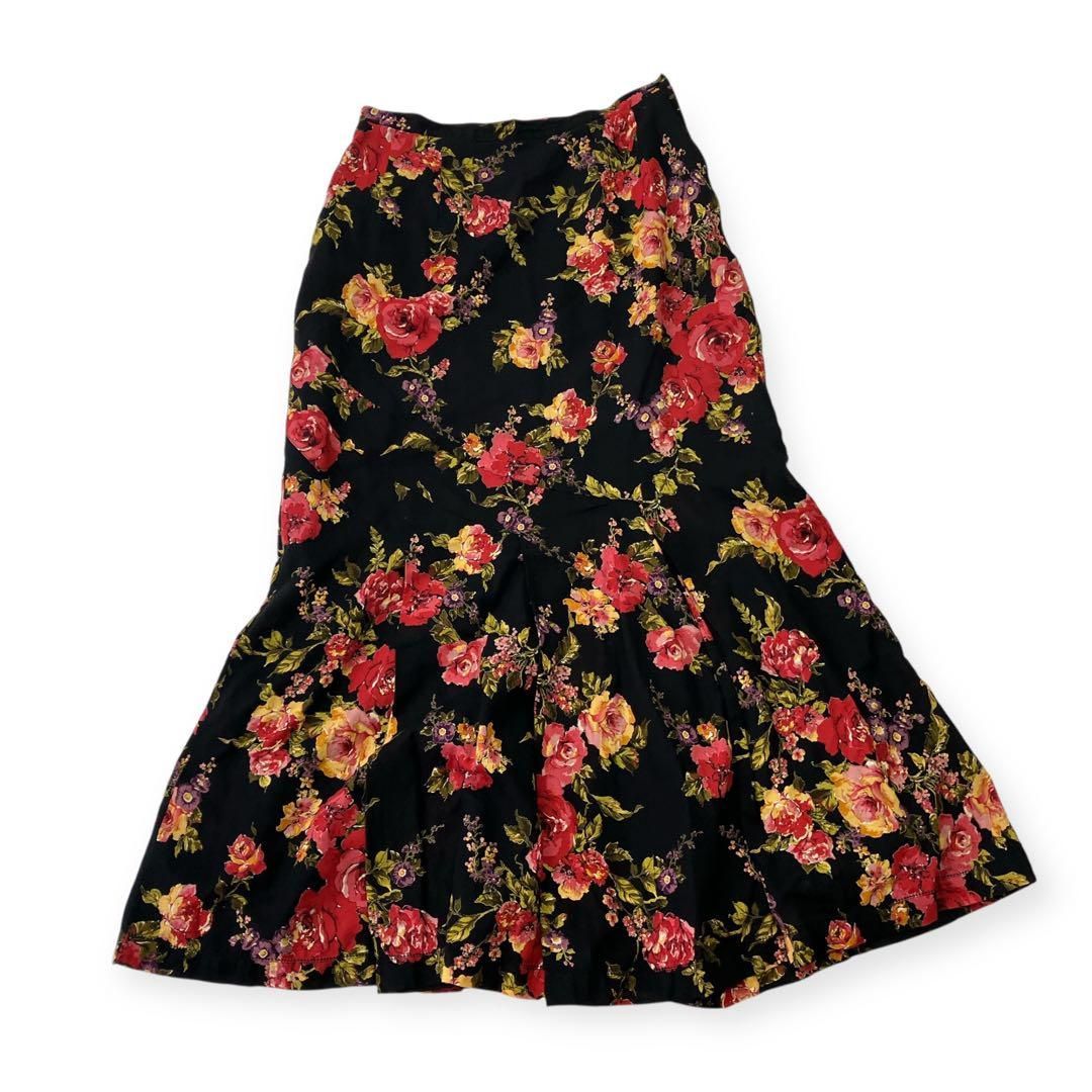 インゲボルグ KANEKO ピンクハウス 花柄 ロング スカート M〜L