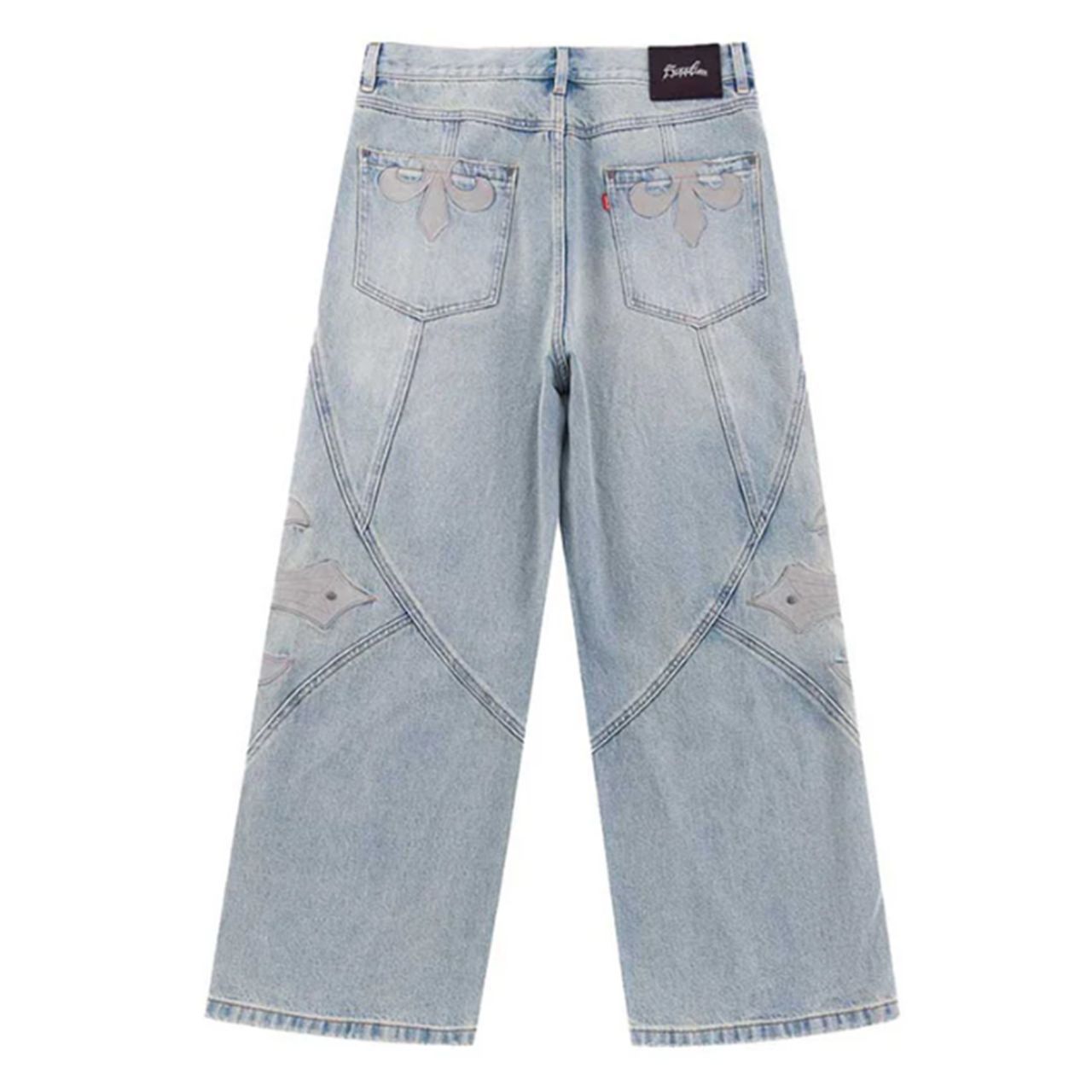 ストア SUPPLIER (サプライヤー)｜Cross Leather Patch Baggy Denim