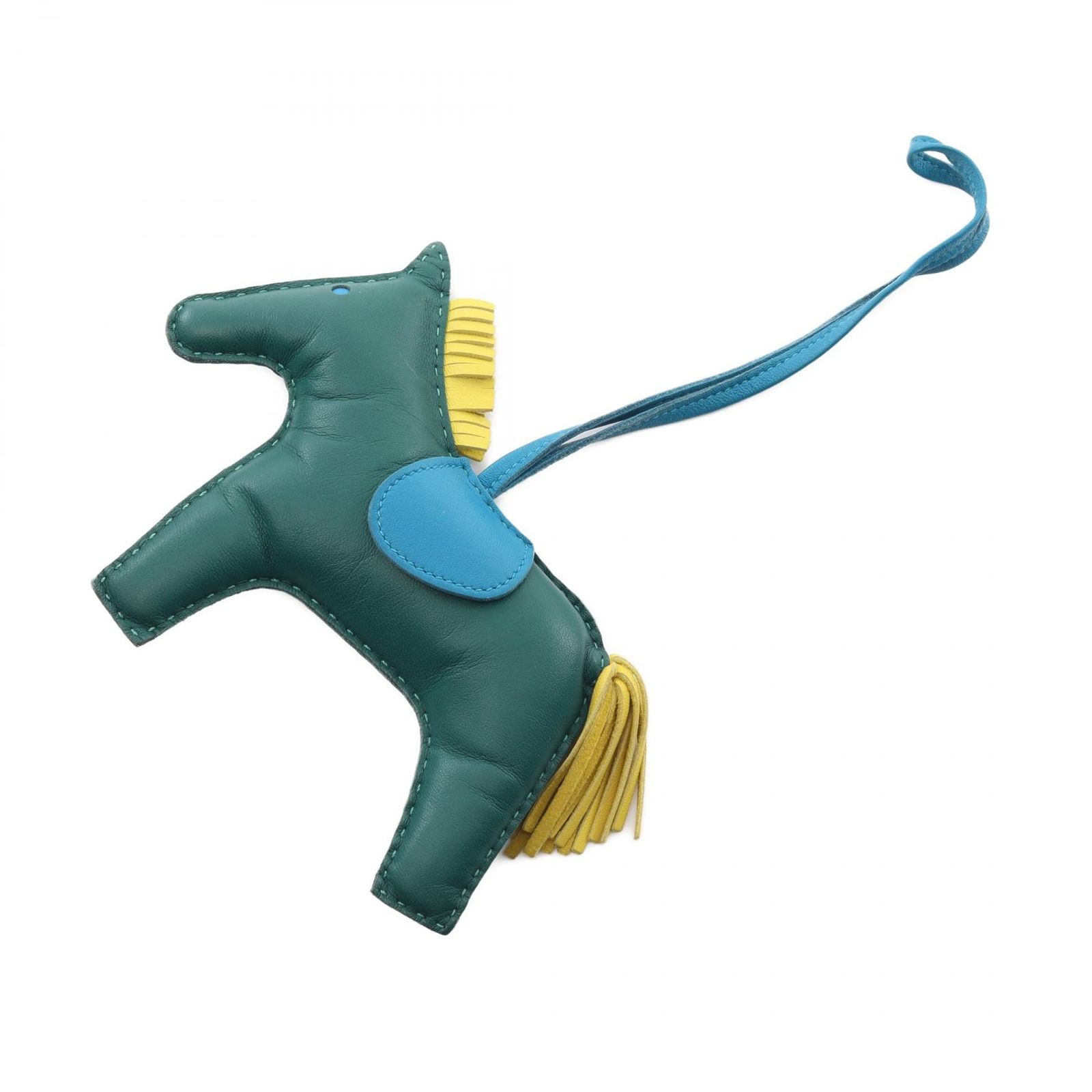 FENDI】フェンディ アルファベット E ファーチャーム ピンク×ネイビー