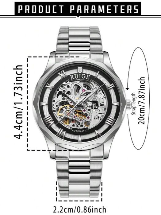腕時計 メンズ 機械式 ビジネスファッション 自動巻き メカニカル 腕時計 メンズ ローマ数字ダイヤル 中空 ラグジュアリーウォッチ 発光 メンズ腕時計 - ホリデー-誕生日ギフトに最適