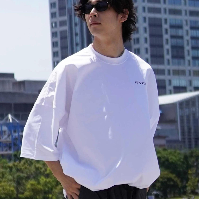 【ムラスポ公式】RVCA ルーカ ラッシュガード 水陸両用 tシャツ 袖ドローコード バックプリント オーバーサイズ BE04A-P25 メンズ レディース