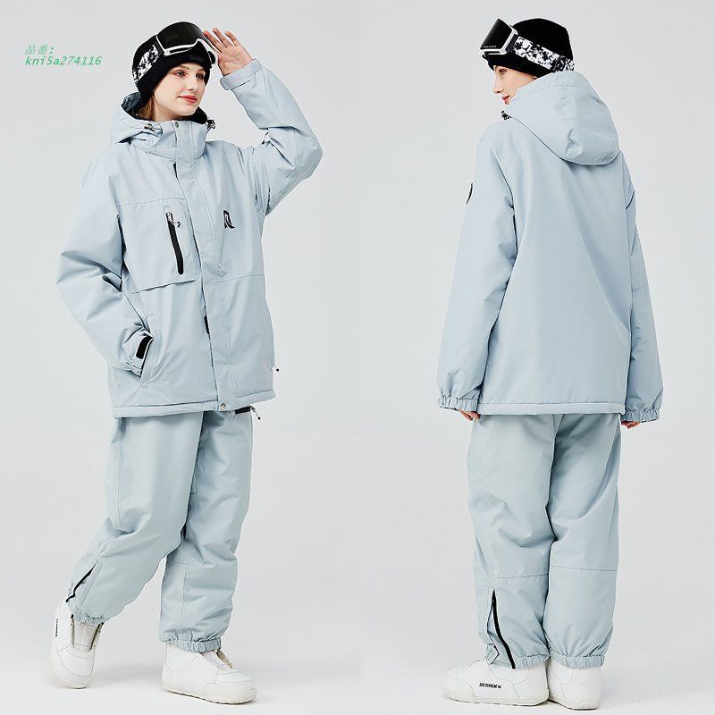 スキーウェア 上下セット メンズ レディース スノーボードウェア フード付き パンツ スノーウェア ジャケット スキー スポーツウェア 防寒 雪遊び kni 5 a 274116