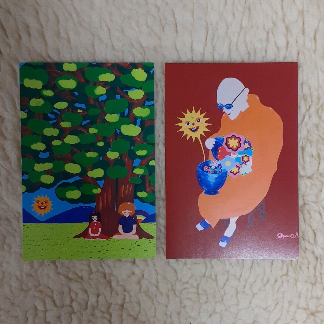 富士山とチューリップ畑　画家　小楠アキコ作品　一部敗れありアクリルガッシュ　3号 ミックスフラワー 画家 小楠アキコ作品 アクリルガッシュ P20号
