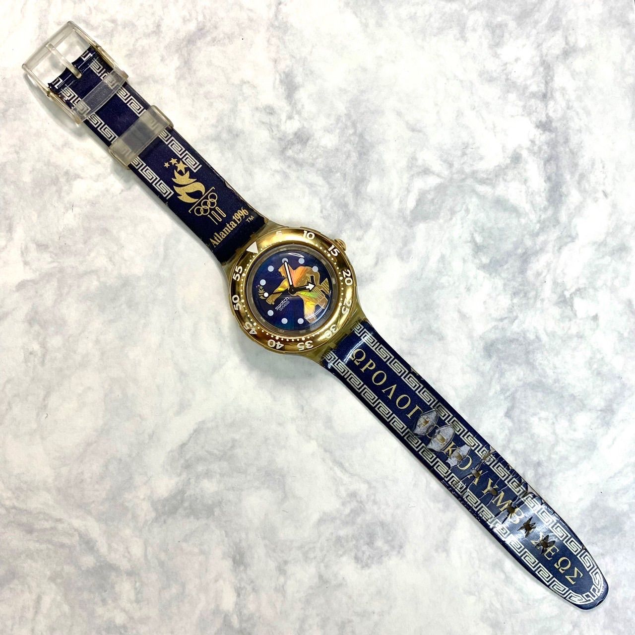 超希少品⭐️SWATCH スウォッチ】 1996年アトランタオリンピック記念時計 スウォッチ ヴィンテージ ネイビー×ゴールドカラー 電池交換済 稼動品  （SNA） - メルカリ