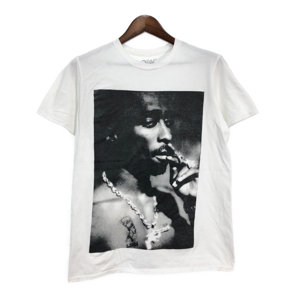 2PAC トゥーパック 半袖Ｔシャツ ラッパー ホワイト (メンズ S) 中古 古着 T3816