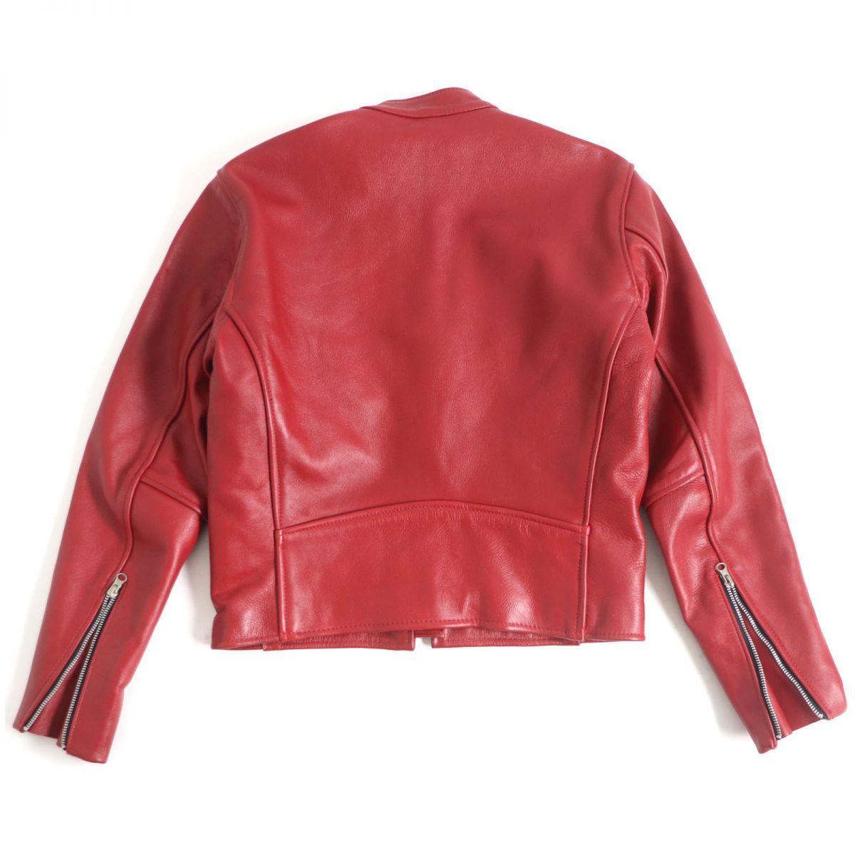 美品□VANSON/バンソン 裏地チェック柄 スタンドカラー ジップアップ 