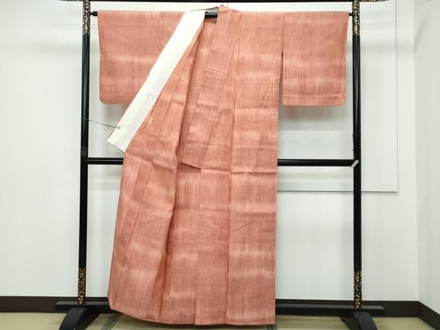 平和屋本店■極上　本場結城紬　重要無形文化財　単衣　奥順　霞文　証紙付き　逸品　CZAA2797s5 平和屋本店▽極上 本場結城紬 重要無形文化財 単衣 奥順 霞文 証紙付き