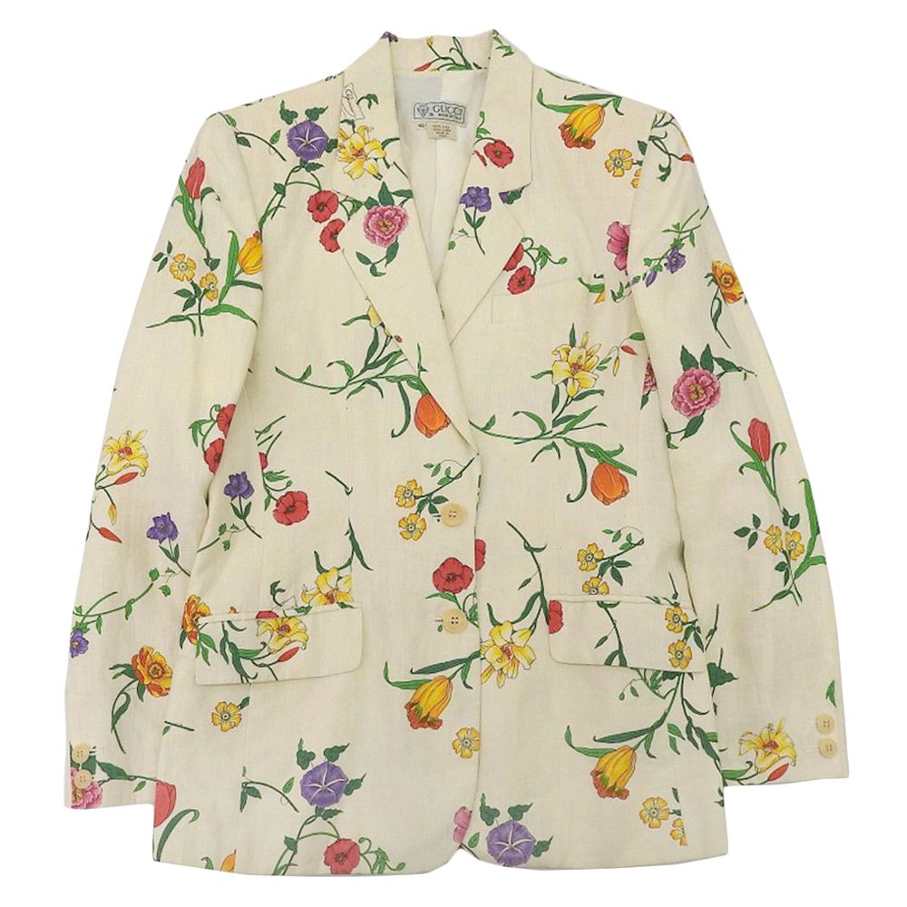 GUCCI グッチ リネンジャケット フローラル アウター レディース