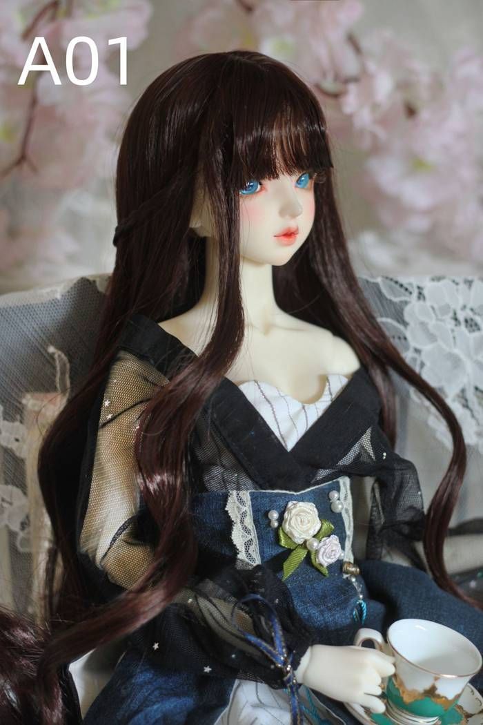 カスタムアイシードール　140 ロングウェービーヘアー ウィッグ 未使用 コスプレ 頭 ヘア カスタムドール パーツ