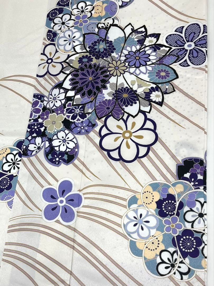 ポリエステル 振袖 牡丹 紋意匠 正絹 ぼかし八掛 躾糸付き S225 ポリエステル 振袖 牡丹 紋意匠 正絹 ぼかし八掛 躾糸付き S225