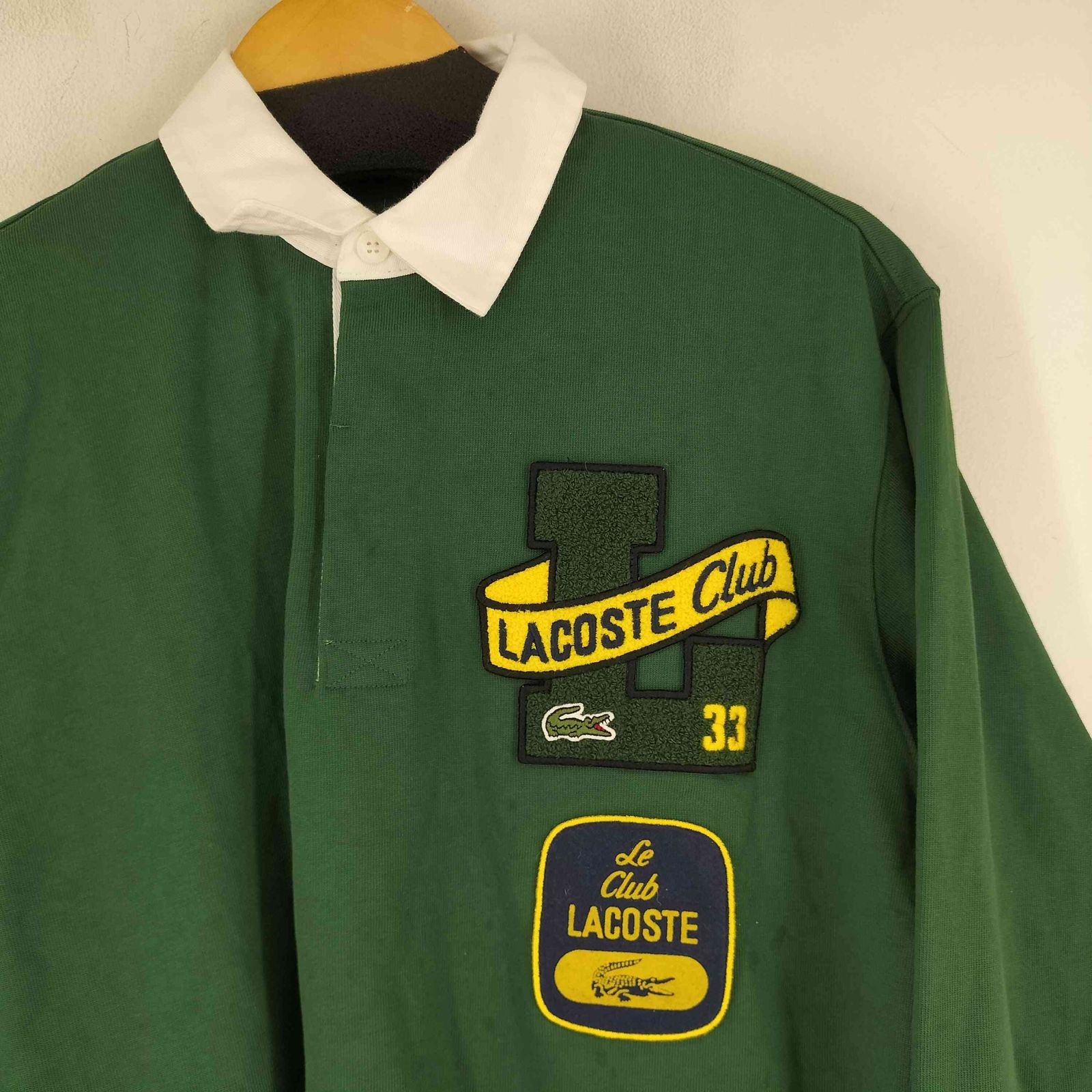 ラコステ LACOSTE ロゴ刺繍 ラガーシャツ メンズ import：L ラコステ