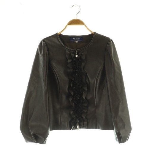 エムズグレイシー M'S GRACY フェイクレザージャケット フリル 七分袖