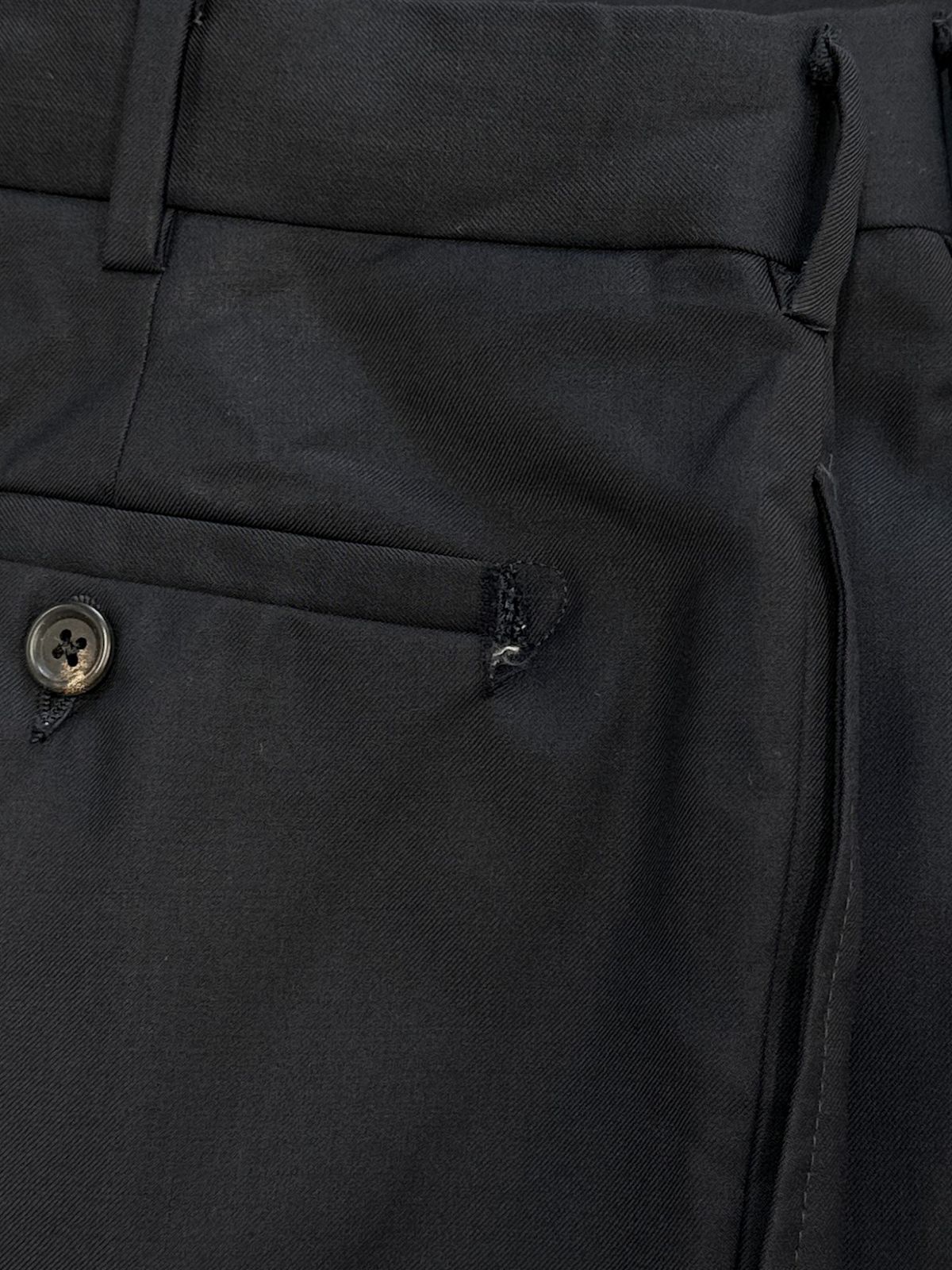 上質 イタリア製 Dunhill ダンヒル スラックス 無地 ネイビー系 ワイド