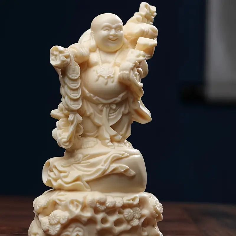 ☆美品☆ 布袋様 木彫り 置物 布袋さん 七福神 金運アップ 商売繁盛