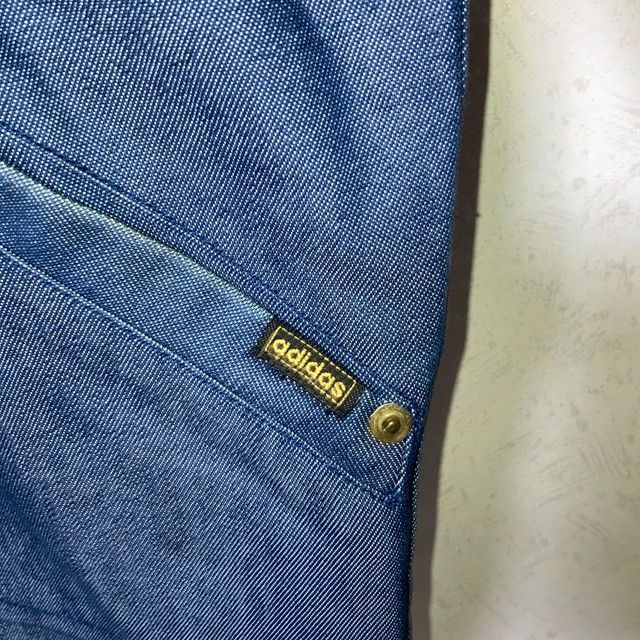 アディダス デニムジャケット Gジャン ブルー 3本ライン メンズ