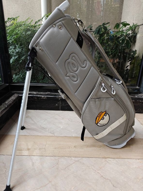 マルボンゴルフ malbon golf キャディバッグ フード2種類付き スタンド型 ９インチ グレー ss0215