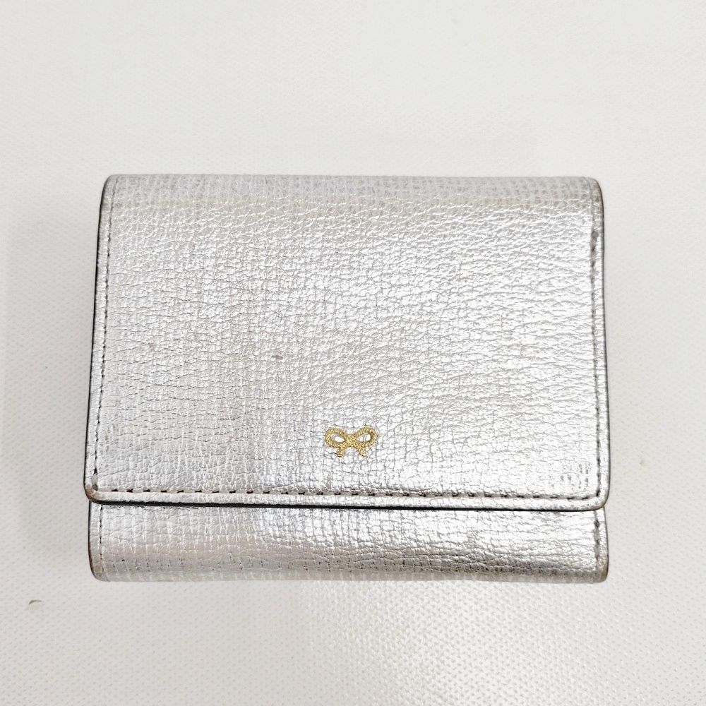 Anya Hindmarch アローズ別注 EYES ミニウォレット 三つ折り財布 シルバー レディース アニヤ ハインドマーチ 5-1014G