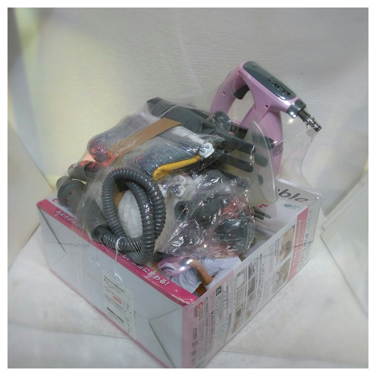 ショップジャパン スチームクリーナー ポータブル SSP-PKKD ピンク 中古】ショップジャパン シャークスチーム ポータブル ピンク