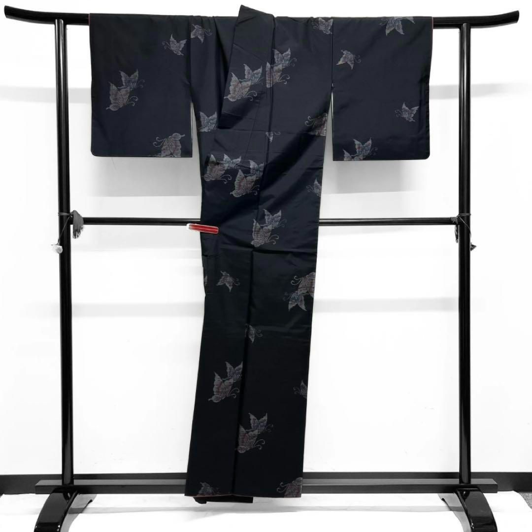 小紋 リーフ 蔦 葡萄 金彩 抽象的 着物 105a d 着物・浴衣