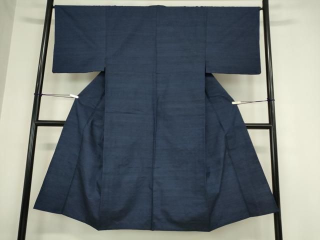 平和屋着物▽男性 紬 単衣 アンサンブル 留紺色 正絹 DAAX3096az