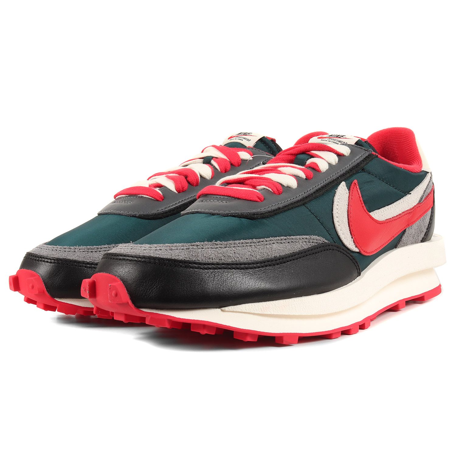 Sacai サカイ サイズ:30.0cm NIKE UNDERCOVER LDWAFFLE / SU (DJ4877-300) 2021年秋冬 ナイキ アンダーカバー LDワッフル ミッドナイトスプルース ユニバーシティレッド US12 ローカット スニーカー コラボ  【メンズ】