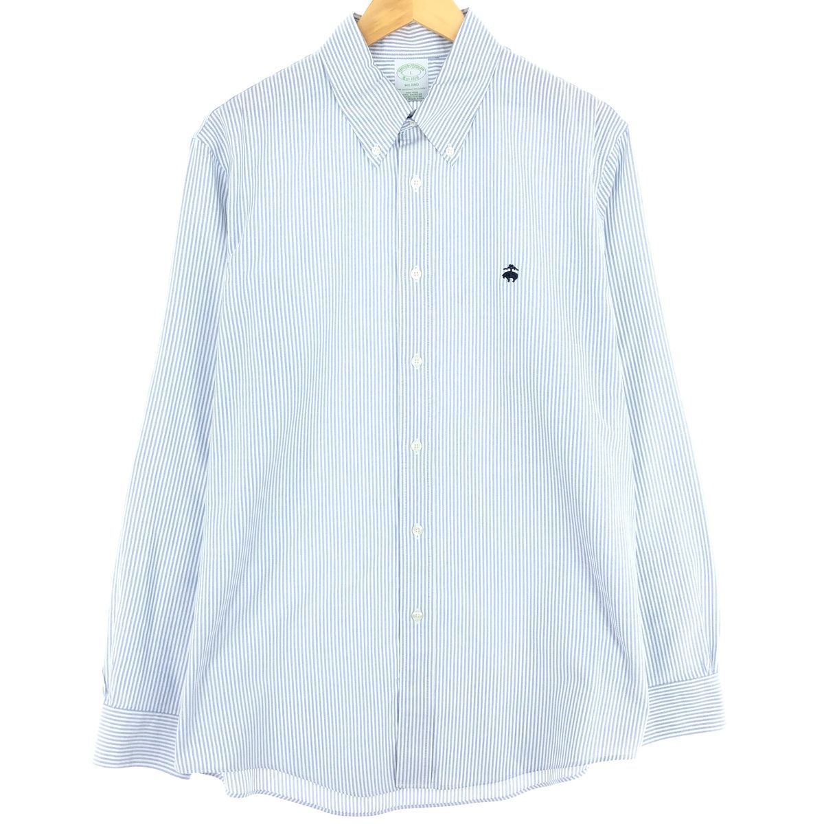 古着 ブルックスブラザーズ Brooks Brothers MILANO 長袖 ボタンダウンストライプシャツ メンズL/eaa441888