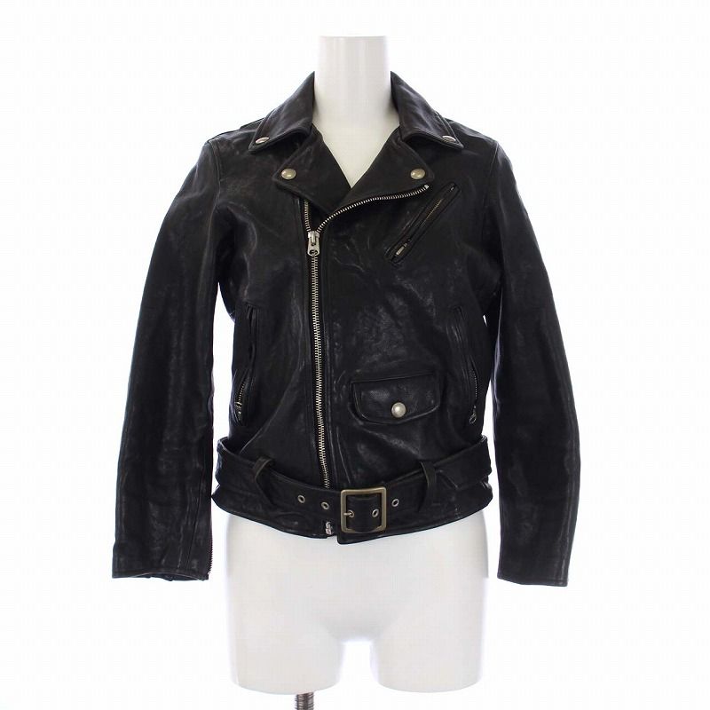 ビューティフルピープル beautiful people shrink leather riders jacket ダブル ライダースジャケット  革ジャン ジップアップ 羊革 ラムレザー 140 黒 ブラック /KH - メルカリ