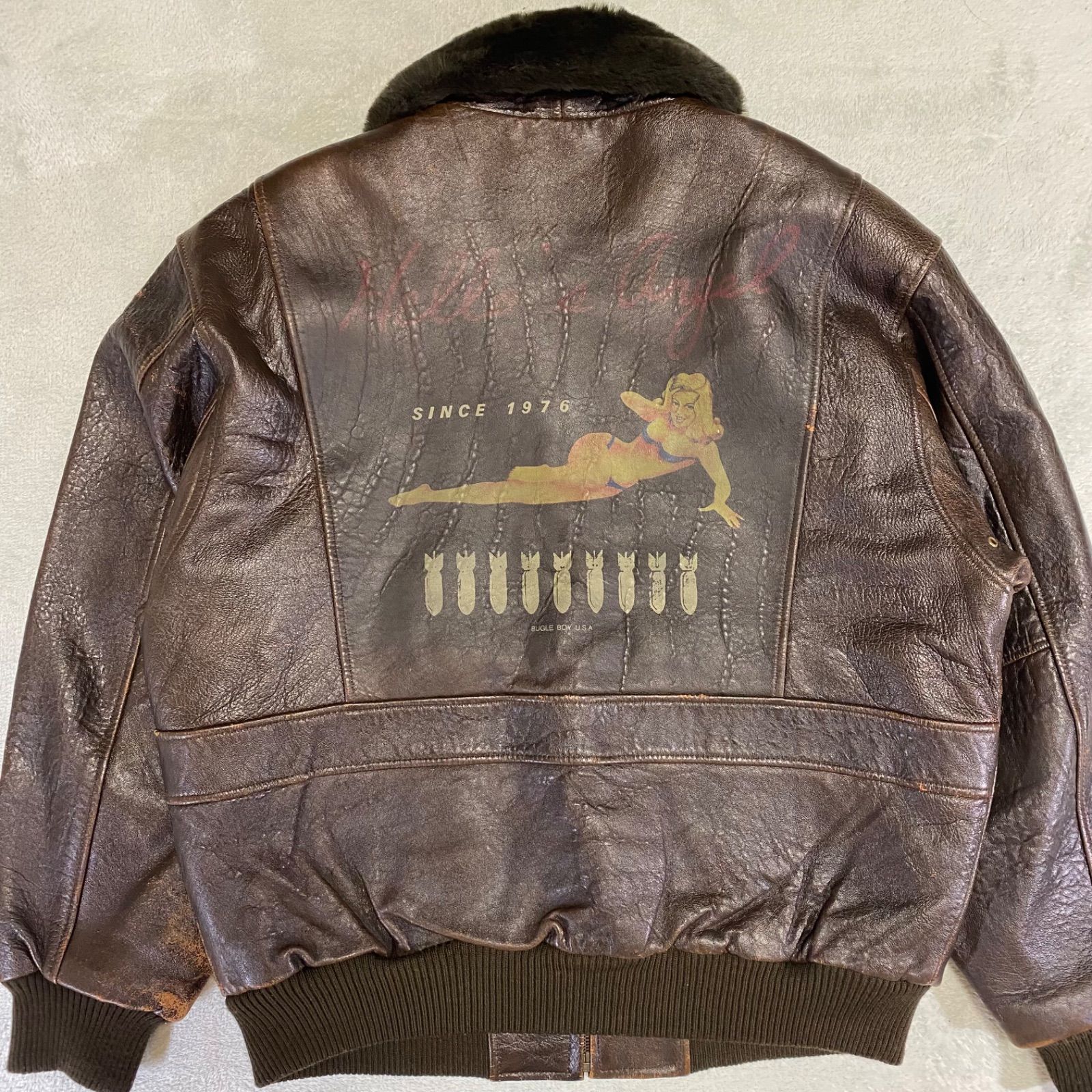 BUGLE BOY U.S.A ラムレザー G-1 フライトジャケット M
