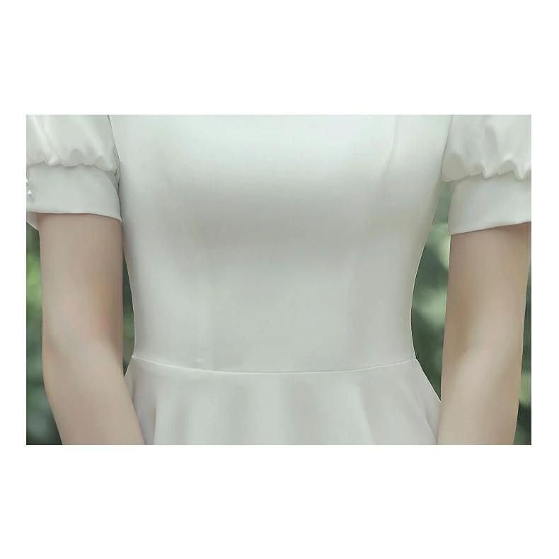 Aラインドレス 袖あり