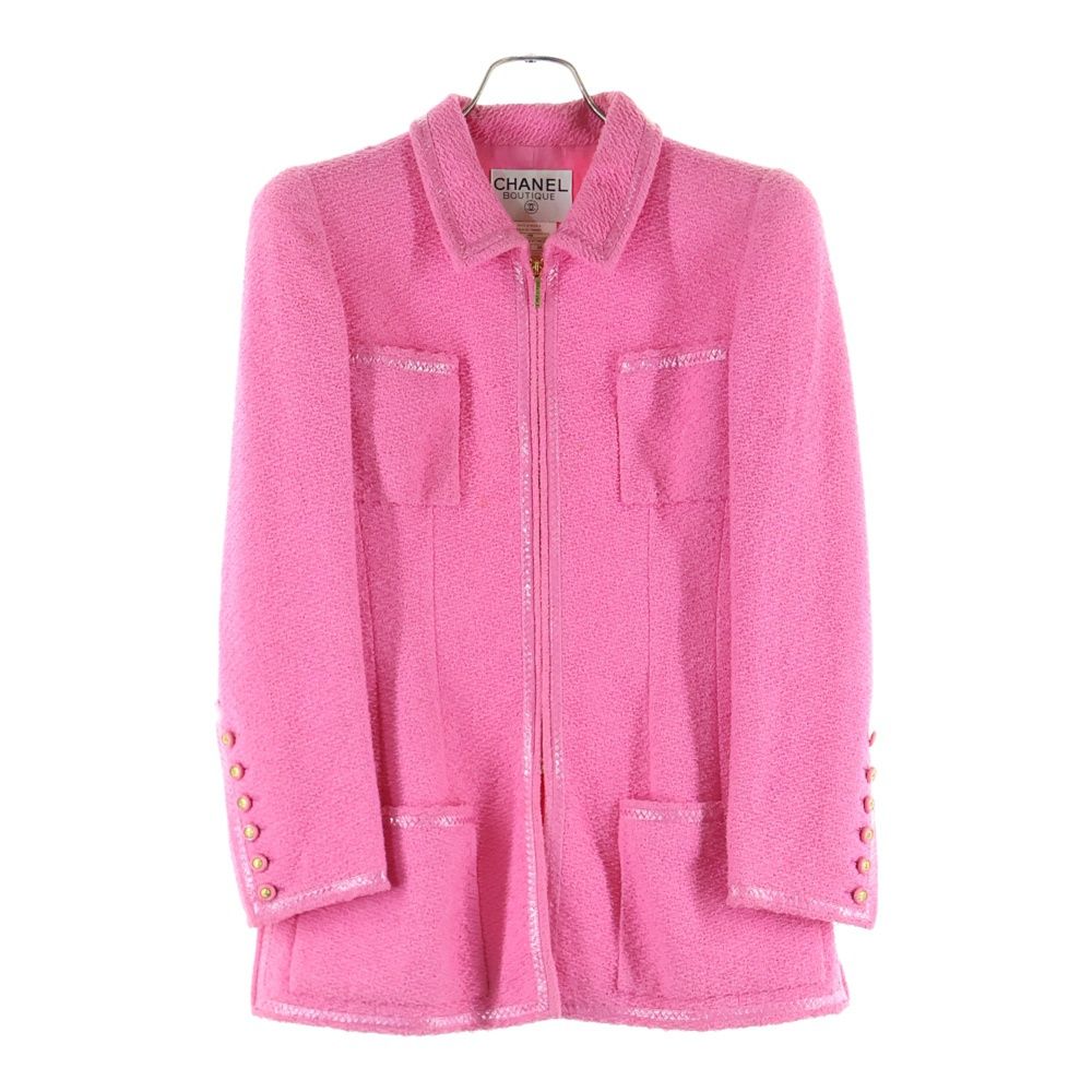 CHANEL シャネル P95 スプリング セットアップ ココマークボタン ナイロン装飾 ジップアップジャケット タイト ミニスカート レディース PO5125VO4023