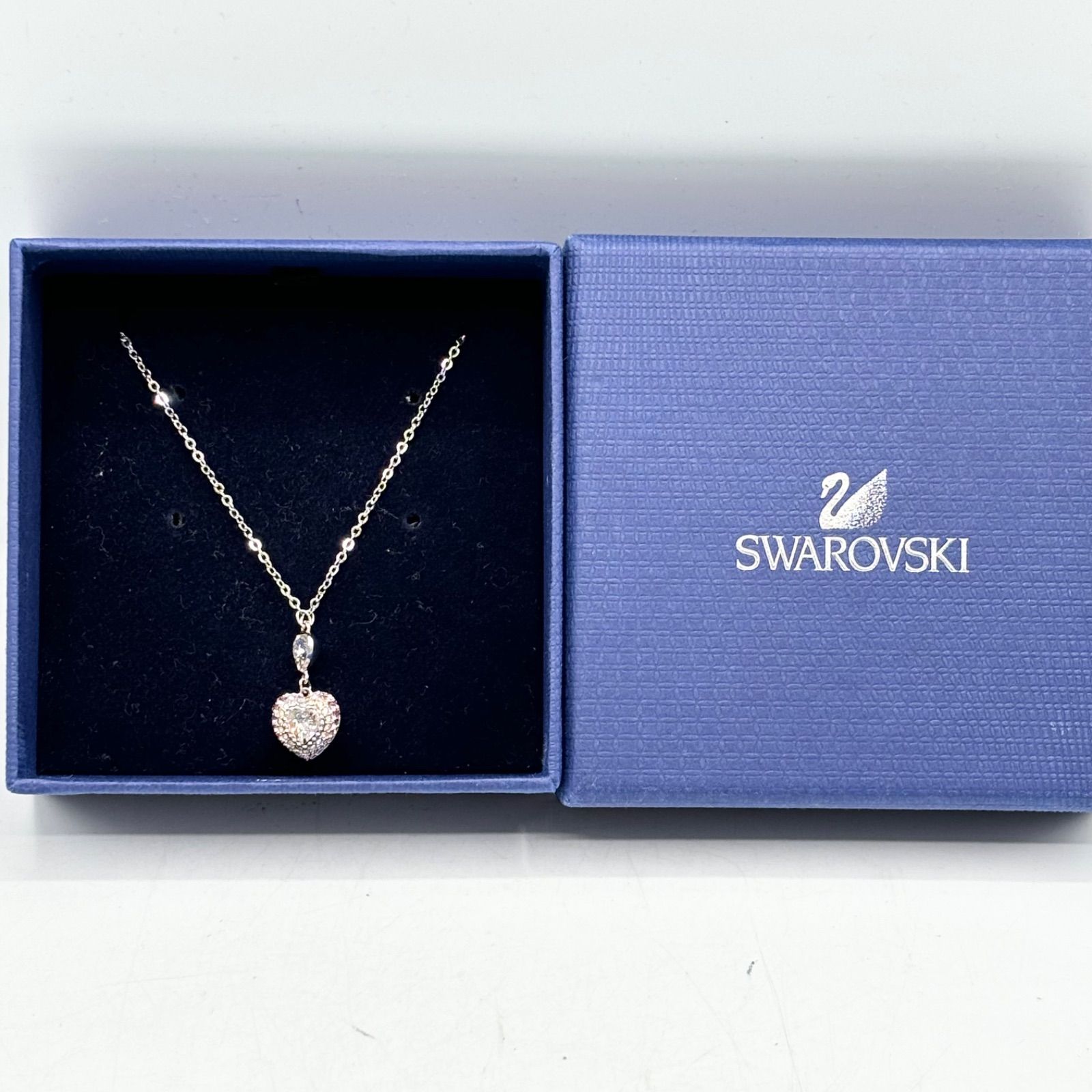 SWAROVSKI スワロフスキー ネックレス ハート パヴェ ピンク シルバー クリスタル 箱入りほぼ未使用 - メルカリ