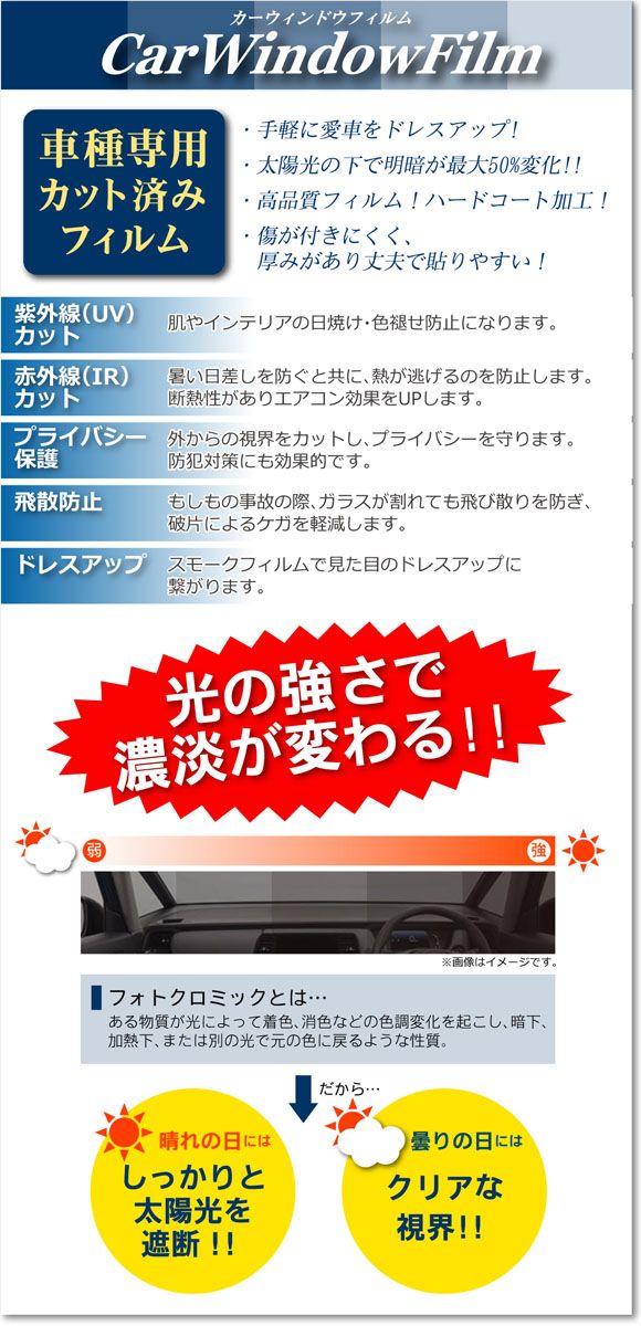 カーフィルム マツダ デミオ DJ系 2014年09月～2019年09月 ブルー7025 リアセット(分割) フォトクロミック AP-WFPM0187-RDR3
