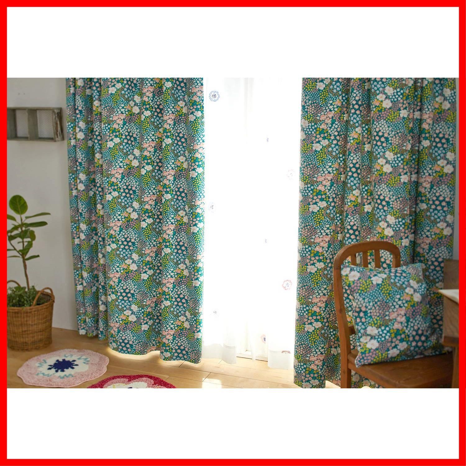 特価商品V1321 1枚入 オハナバタケ 遮光2級 100×178cm ミックス