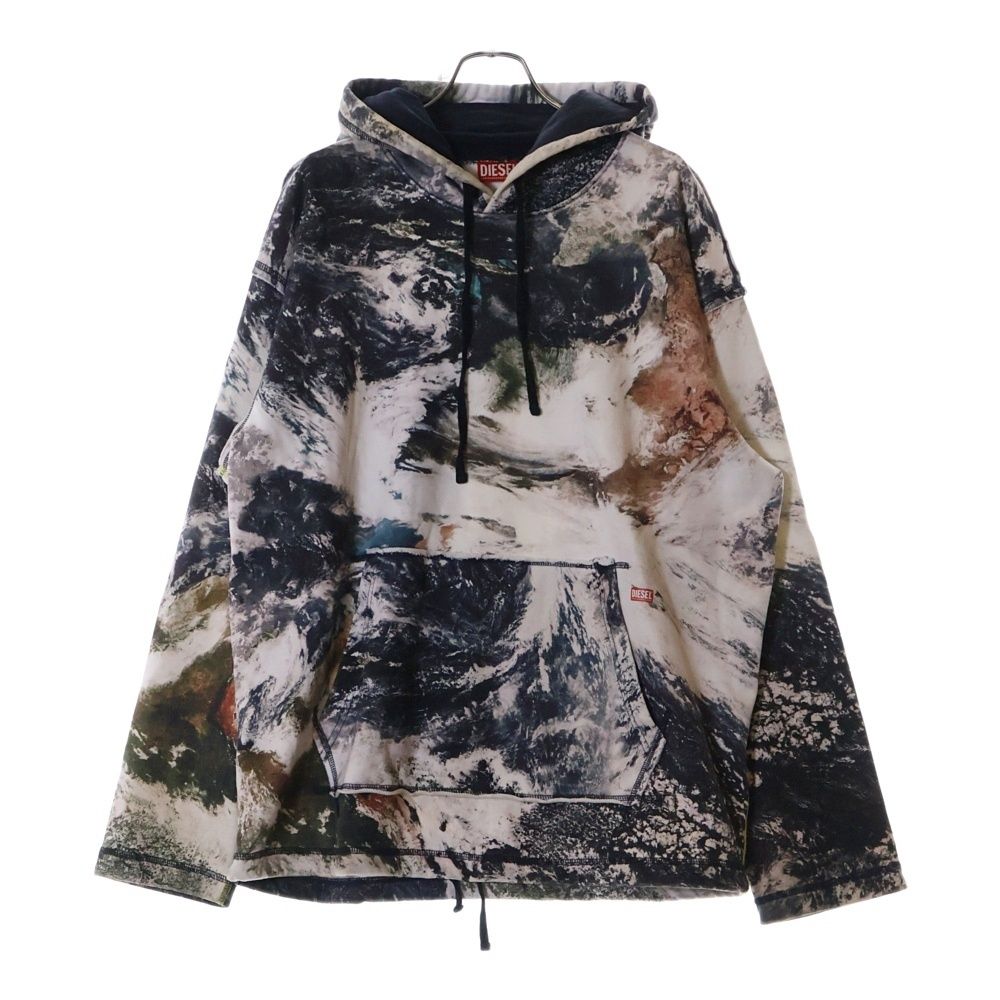 DIESEL ディーゼル マルチカラー 迷彩総柄 フルジップ パーカー DIESEL (ディーゼル) 迷彩柄 フルジップ パーカー ショート