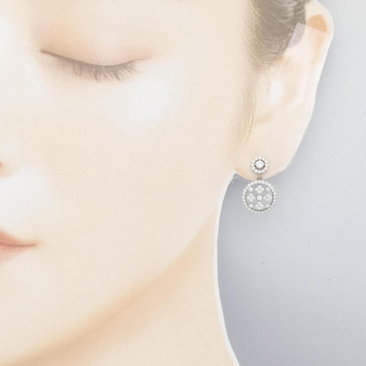 K10WG ダイヤモンド ピアス 1.00CT