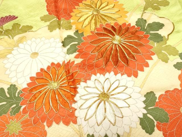 平和屋着物□豪華振袖 駒刺繍 雲取り枝花文 金彩 正絹 逸品