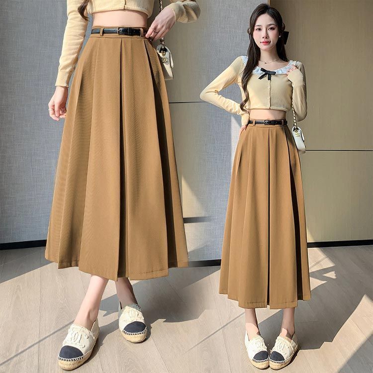 送料無料 ロングスカート タンク入り レディース フ スカート ハイウエスト ボリューム Aライン ミモレ丈 スカート スーツ ビジネス 上品 キレイめ おしゃれ オフィス カジュアル シンプル 無 lan6719