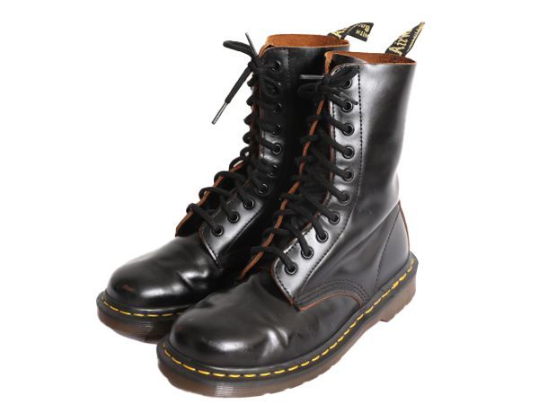 お得なクーポン配布中!】 イギリス製 ドクターマーチン 10ホール レースアップ ブーツ 5 24cm 英国製 Dr.Martens 1490 本革  スムース レザー ブラック レディース 黒 - メルカリ