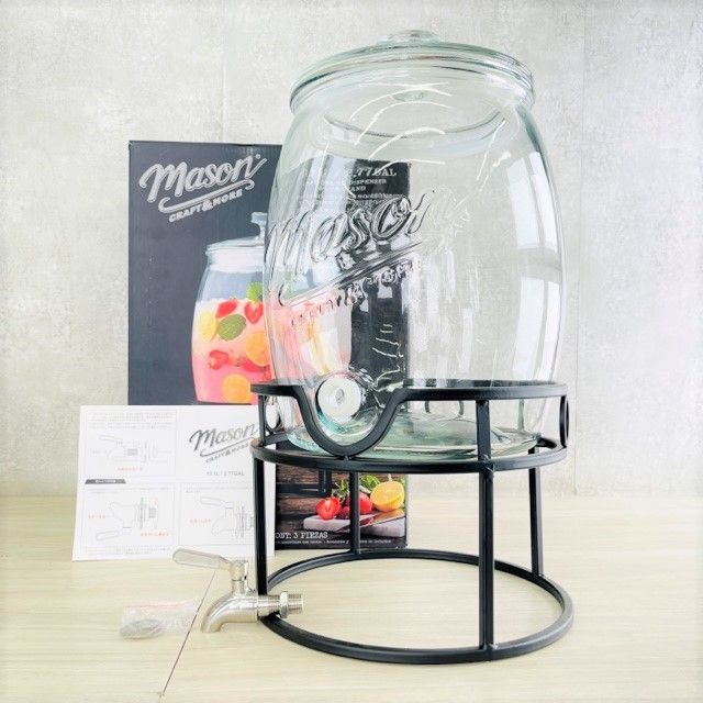 未使用品 Mason ドリンクディスペンサー 10.5L ART.41201 DISPENSER GRAY コストコ ソーダライムガラス 9927  ウリカ メルカリ