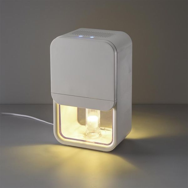 コンパクト除湿機 ペルチェ式 ライト機能 霜取り機能 容量800ml ホワイト DH-100-W