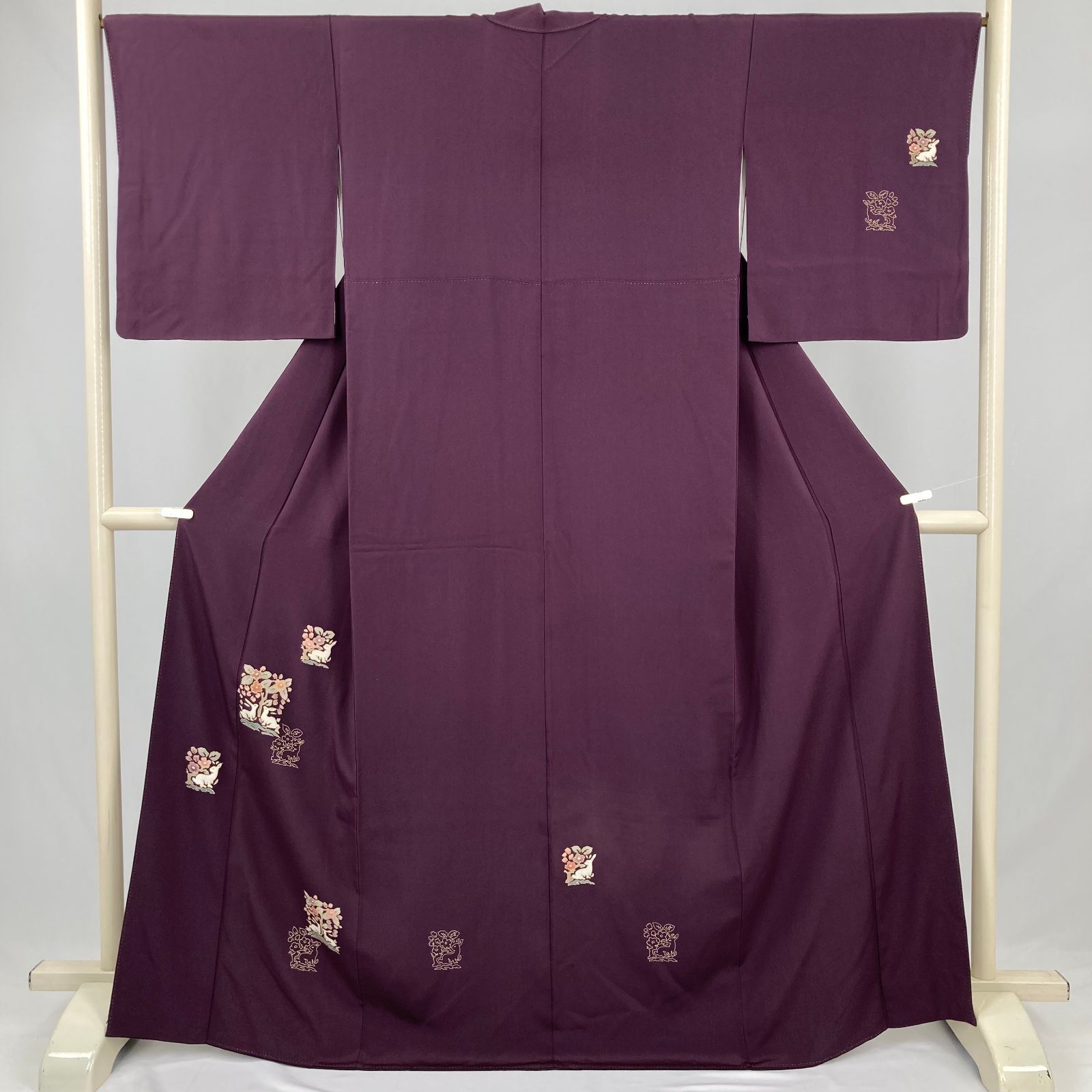 たんす屋 着物 リユース着物 付け下げ 紫 セミフォーマル 樹下双獣文
