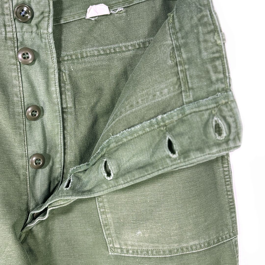 60s 70s U.S.ARMY OG-107 ベイカーパンツ コットンサテン
