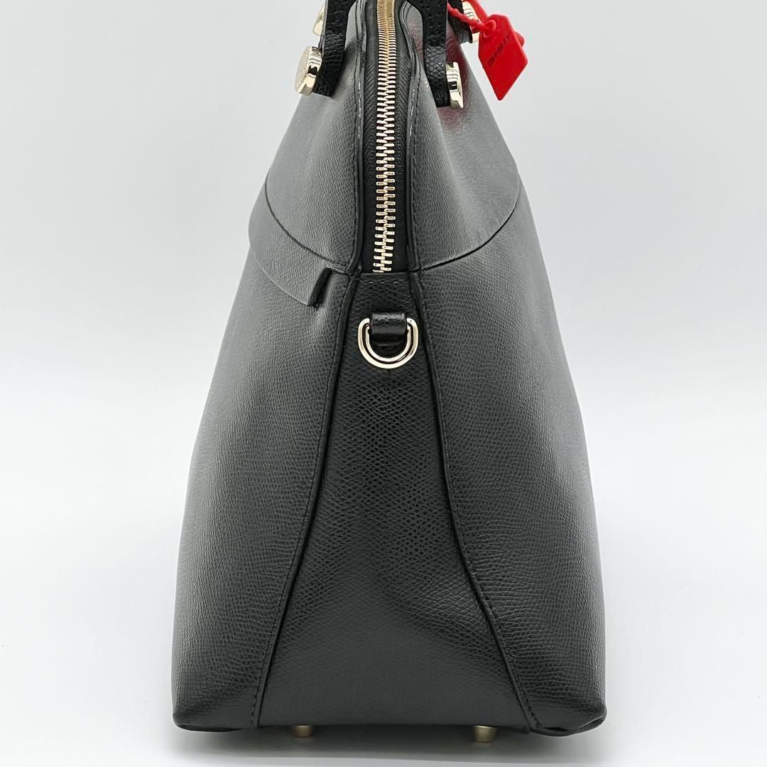 極美品⭐️フルラ FURLA トップハンドルリボン ハンドバッグ 2way 黒