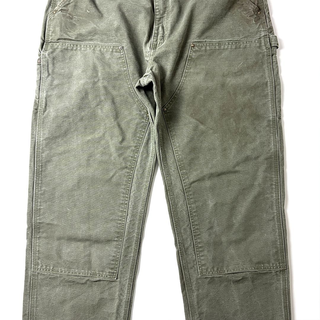 【Carhartt】ダブルニーパンツ W38 L34 モスグリーン 雰囲気系 carhartt ダブルニー モスグリーン W40 L34 実寸 W38 L33