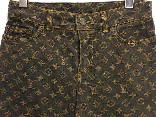 ルイヴィトン LOUIS VUITTON モノグラム ジャガード デニム パンツ 36