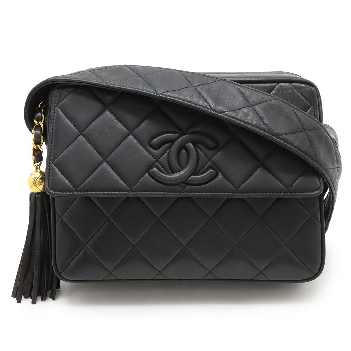 シャネルラムスキンマトラッセタッセルショルダーバッグ CHANEL シャネル マトラッセ ココマーク ショルダーバッグ 斜め
