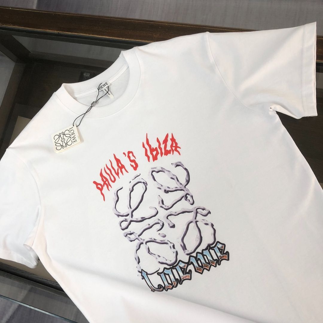 極美品 LOEWE 花柄プリント Tシャツ M 即日発送！ Loose fit T-shirt in cotton Blue - LOEWE