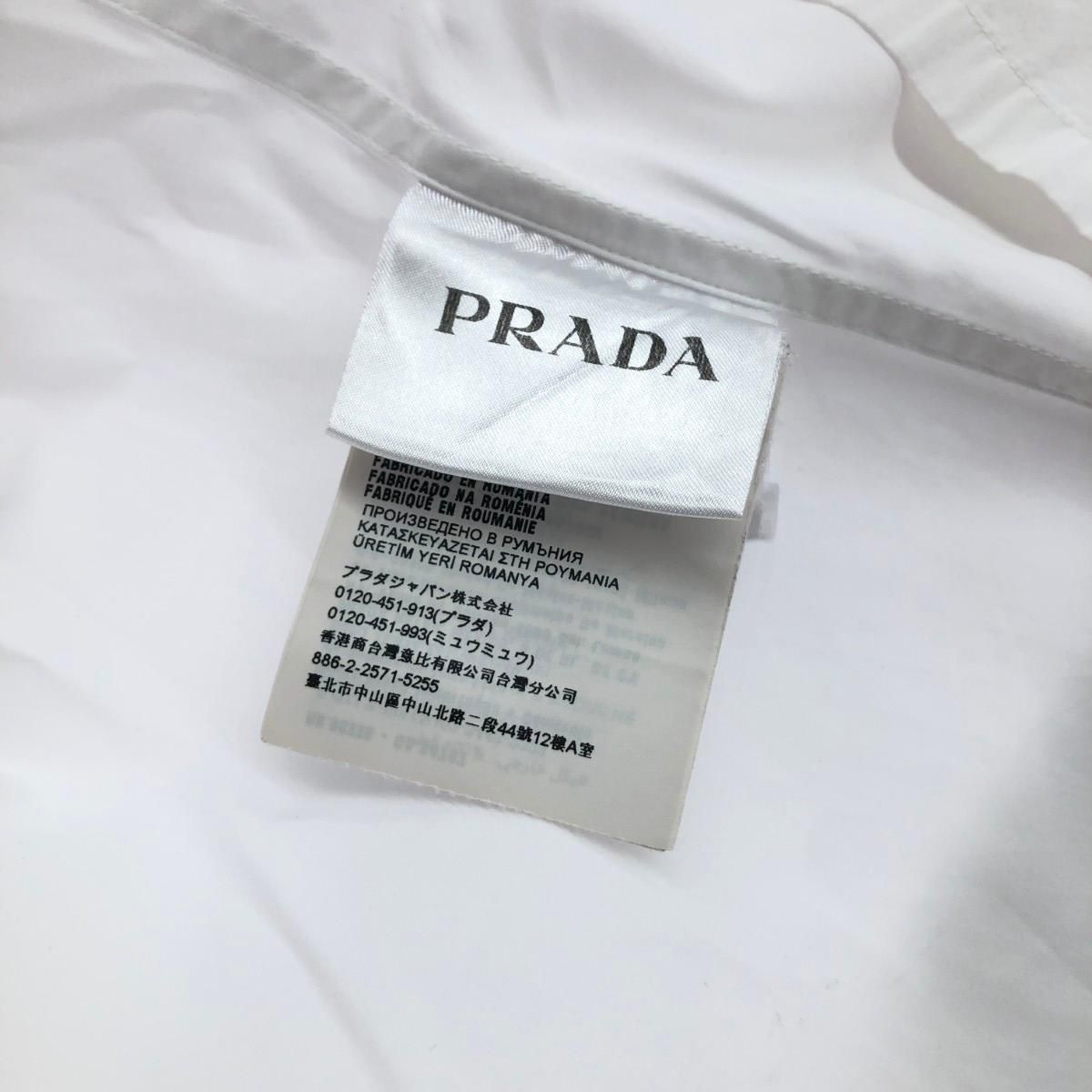 PRADA プラダ 長袖シャツ/ロゴプリント/DNA928/21年 サイズ:M ホワイト 